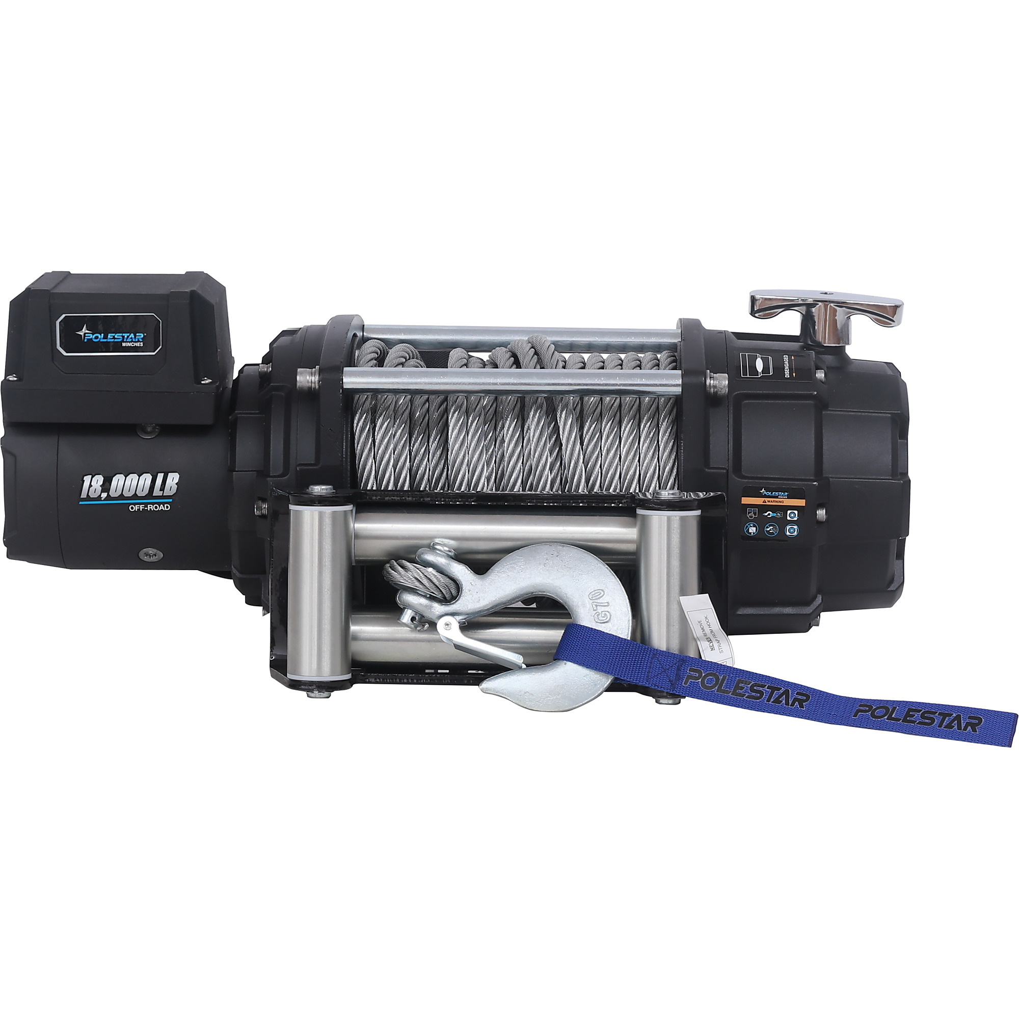 PoleStar Heavy-Duty Electric Winch — 18000-Lb. Capacity, Large Frame